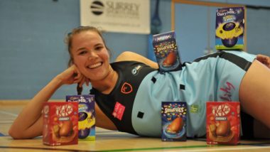 Sigi with chocolates for Easter appeal